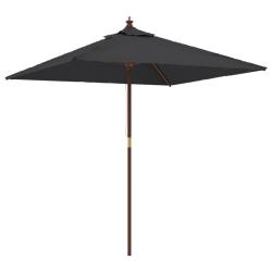 Parasol de jardin avec m&acirc;t en bois 198 x 198 x 231 cm noir 02_0008343