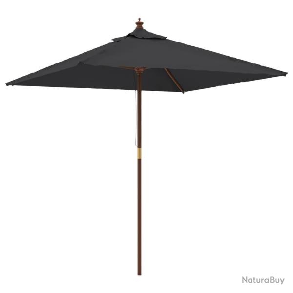 Parasol de jardin avec m�t en bois 198 x 198 x 231 cm noir 02_0008343