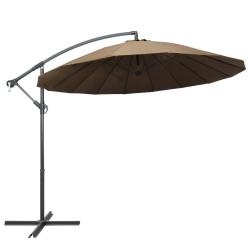 Parasol suspendu 3 m m&acirc;t en aluminium taupe 02_0008727