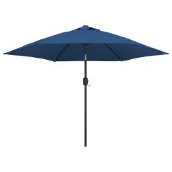 Parasol d'ext&eacute;rieur avec led et m&acirc;t en acier 300 cm bleu 02_0008174