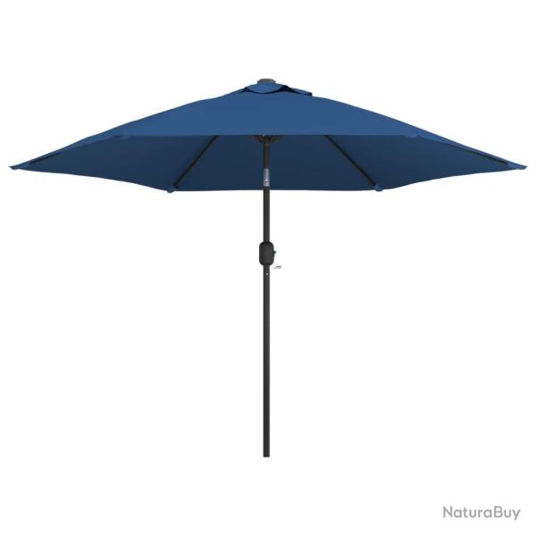 Parasol d'ext�rieur avec led et m�t en acier 300 cm bleu 02_0008174