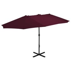 Parasol d'ext&eacute;rieur avec m&acirc;t en aluminium 460 x 270 cm bordeaux 02_0008233