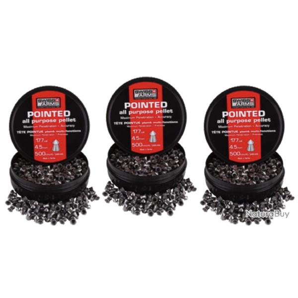 Swiss Arms- 3X Bo�te de 500 plombs pointus