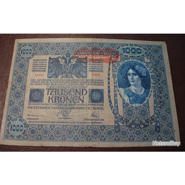 AUTRICHE billet de 1000 tausen kronen 2 janvier  1902 tb+