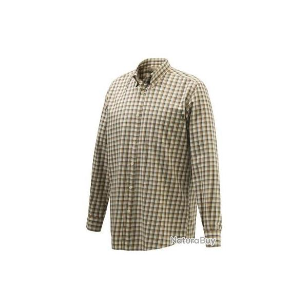 Chemise Beretta Wood button down beige rust check