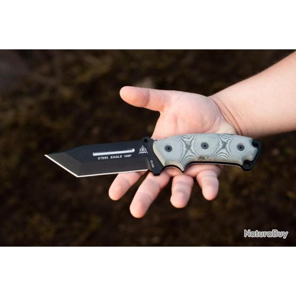Couteau Tops Steel Eagle Tanto Lame Acier Carbone 1095 Manche Micarta Etui Kydex Made USA TPSE105F