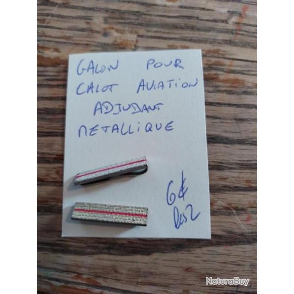 Galon pour calot aviation m�tallique grade adjudant- Lot de 2