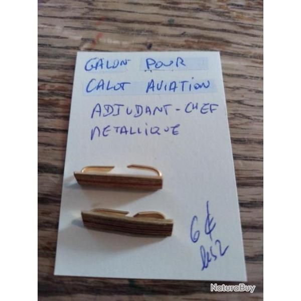 Galon pour calot aviation m�tallique grade adjudant-chef - Lot de 2
