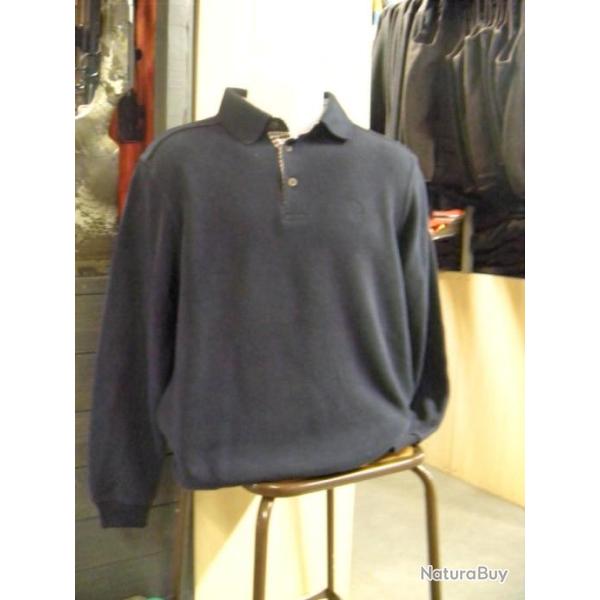 SWEAT COL BOUTONNE MARINE LOVERGREEN , T:S.