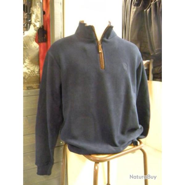 SWEAT COL ZIPPE + COUDES MARINE LOVERGREEN , T:3XL.