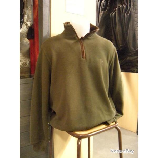 SWEAT COL ZIPPE + COUDES BRONZE LOVERGREEN , T: S.