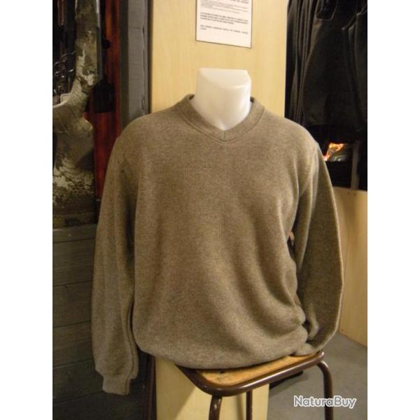 SWEAT COL V CHATAIGNE LOVERGREEN , T:L.