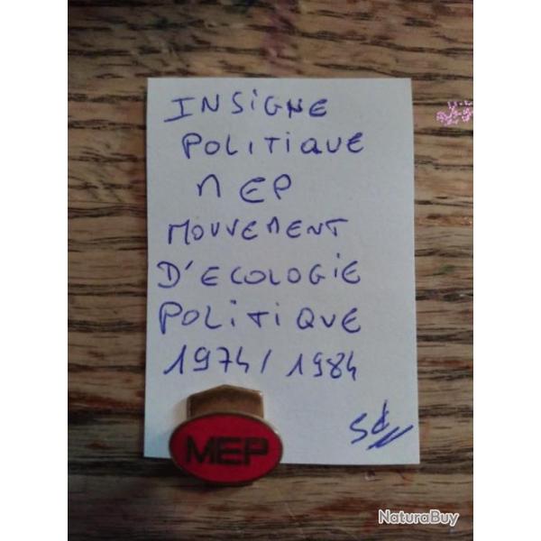 Insigne politique MEP mouvement d'�cologie politique 1974 � 1984