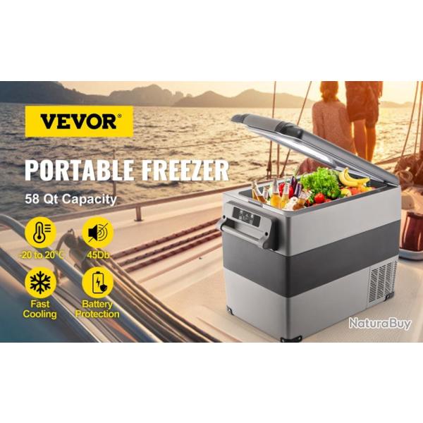 R�frig�rateur Voiture Mini Cong�lateur Portable 12/24V DC 110/240V Camping 55L Tr�s Grande Capacit�