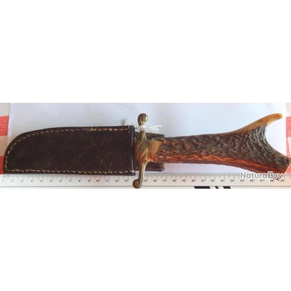 COUTEAU DROIT CHASSE JEU JEUX MILITAIRE RANDONNEE LEGION ALLEMAND DECORA SOLINGEN GERMANY SURVIE