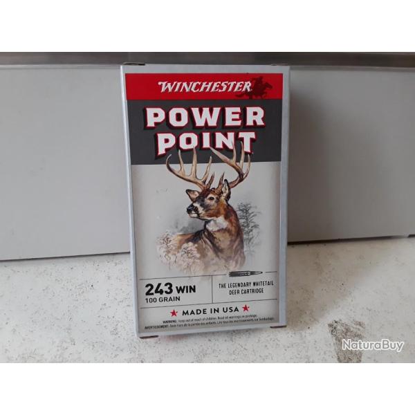 6421 BOITE DE 20 BALLES WINCHESTER X SUPER CAL243WIN 100GRAINS NEUF