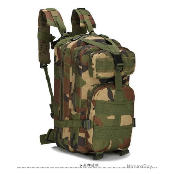 Sac � Dos Militaire 40L 1000D Multi Poche Tactique Camouflage Jungle Nylon Chasse Randonn�e Camping