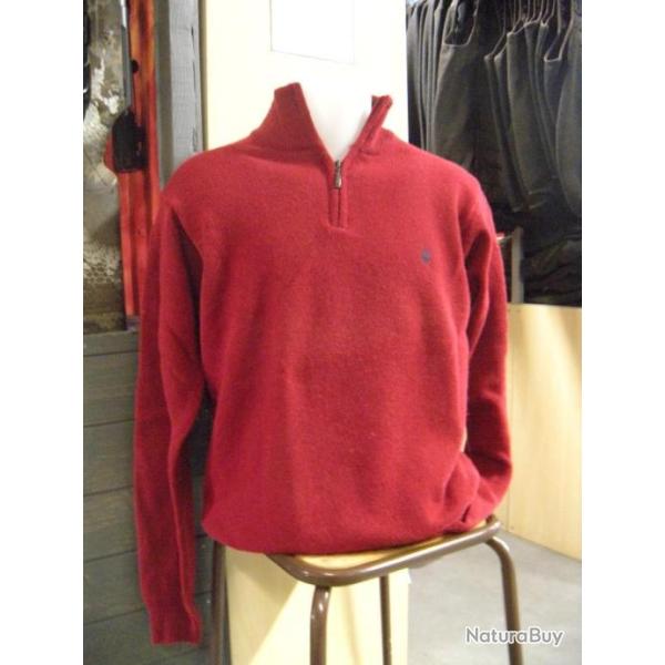 PULL LAMBSWOLL COL T LOVERGREEN BORDEAUX , T:3XL.