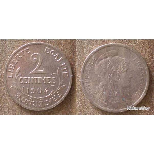 France 2 Centimes 1904 Piece Dupuis Centime De Francs Franc