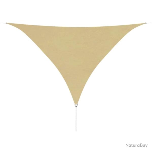 Voile toile d'ombrage parasol en tissu oxford triangulaire 5 x 5 x 5 m beige 02_0008673