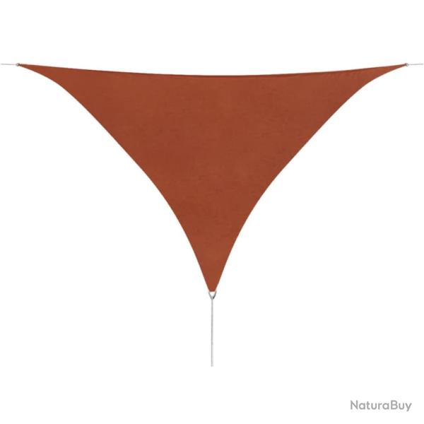 Voile toile d'ombrage parasol en tissu oxford triangulaire 5 x 5 x 5 m ocre marron 02_0008675