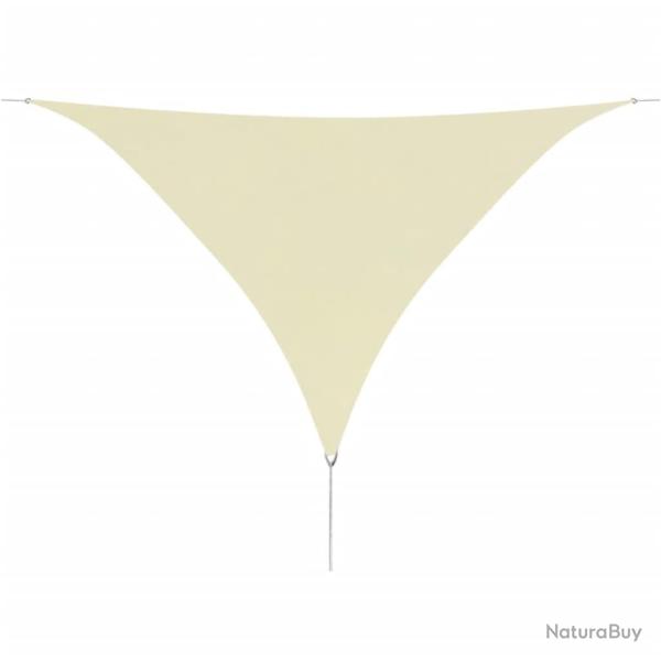 Voile toile d'ombrage parasol en tissu oxford triangulaire 5 x 5 x 5 m cr�me 02_0008674