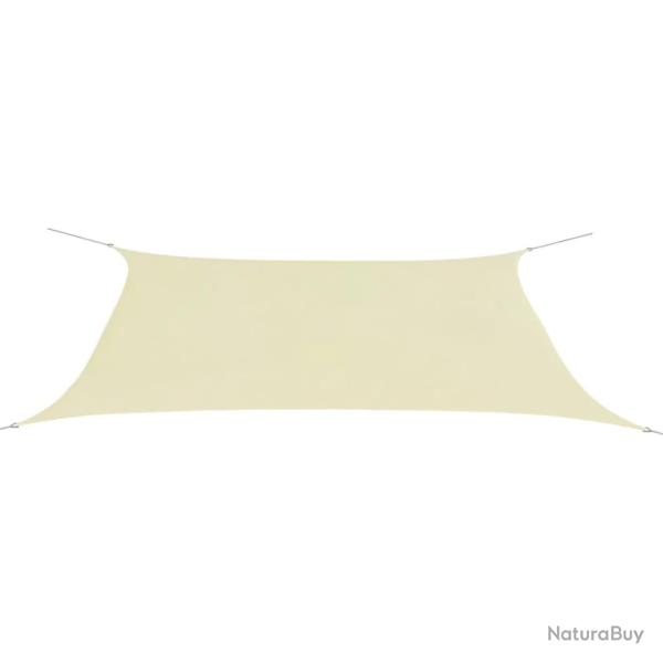 Voile toile d'ombrage parasol en tissu oxford rectangulaire 4 x 6 m crme 02_0008667