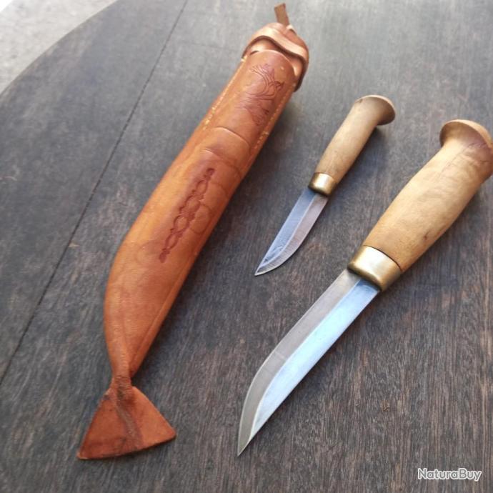Ancien Couteau De Chasse Puukko Marttiini - Finlande - Manche Bois - Lame Inox - Années 1930