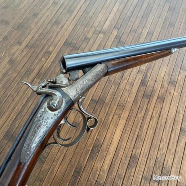 TR�S BEAU ET RARE FUSIL JUXTAPOS� MANUFACTURE DE CHATELLERAULT CALIBRE 24 PERCUSSIONS CENTRALES