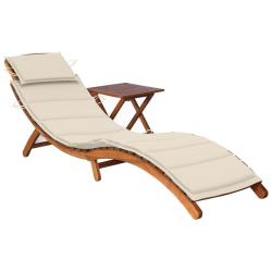 Transat chaise longue bain de soleil lit de jardin terrasse meuble d'ext&eacute;rieur avec table et coussi