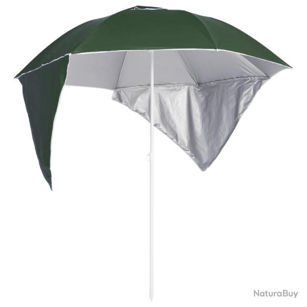 Parasol de plage avec parois latrales 215 cm vert 02_0008381