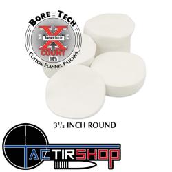250 Patchs ronds Bore Tech 3-1/2" Calibre 20 Ga, 16 Ga, 12 Ga, 10 Ga