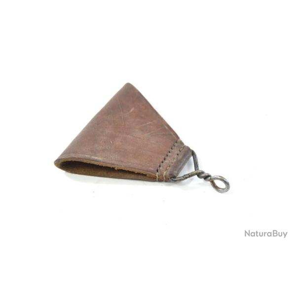 Triangle de suspension dorsal en cuir Arm�e Fran�aise post WW2. Cuir fauve, Indochine. (B)