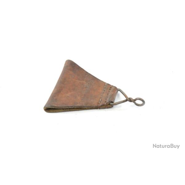 Triangle de suspension dorsal en cuir Arm�e Fran�aise post WW2. Cuir fauve, Indochine. (C)