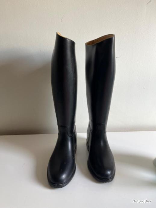 Bottes D'équitation Aigle Coupe Saumur Noires - Taille UK 7 (41) - Caoutchouc