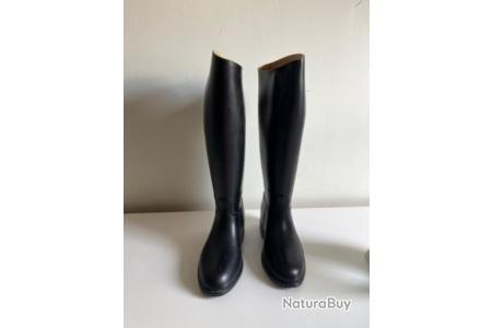 Bottes D'équitation En Caoutchouc Aigle - Taille 40 (UK 6.5) - Noir, Occasion Mais Solides