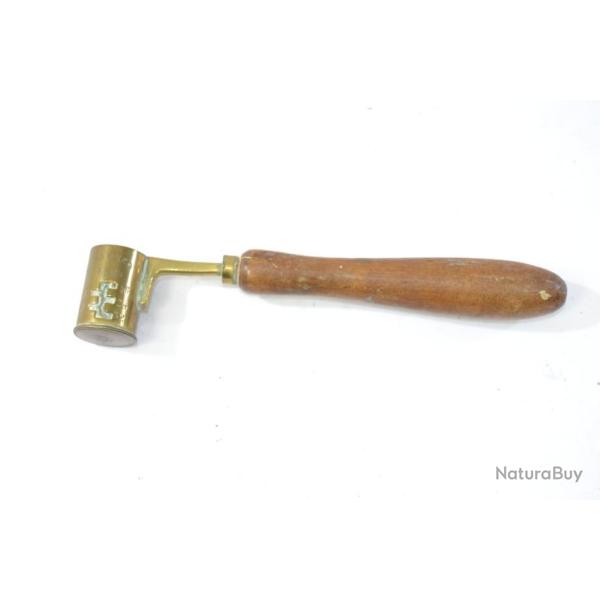 Ancienne dosette chargette en laiton pour poudre et plomb, cartouche de chasse.