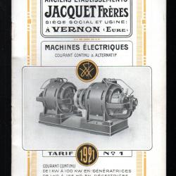 machines &eacute;lectriques anciens &eacute;tablissement jacquet fr&egrave;res vernon eure 1921