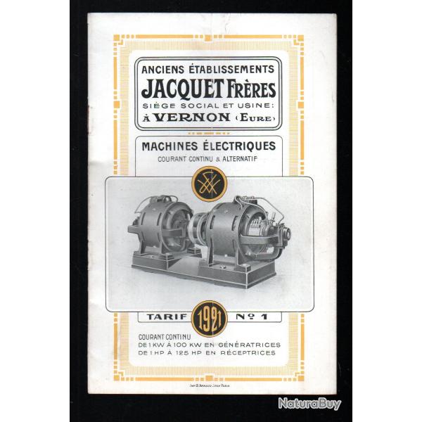 machines �lectriques anciens �tablissement jacquet fr�res vernon eure 1921
