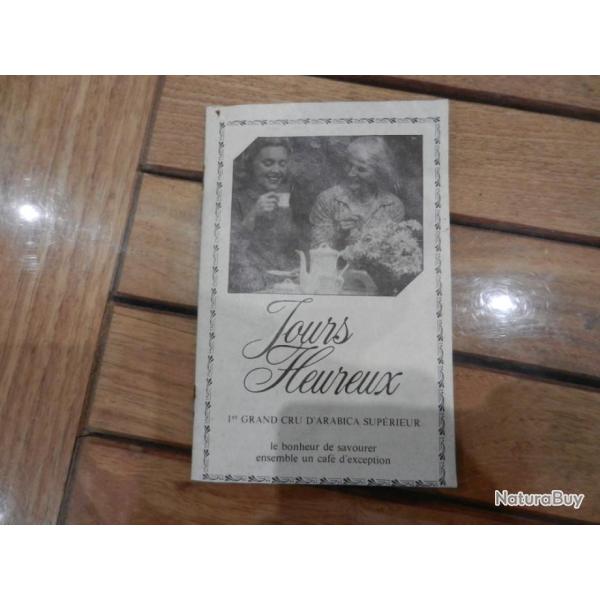 rare livret publicitaire caf� Jours Heureux arabica sup�rieur - ann�es 60