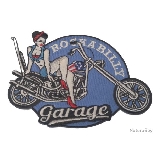Rockabilly GARAGE - Hauteur : 80 mm Largeur : 100 mm � coudre ou � coller au fer � repasser