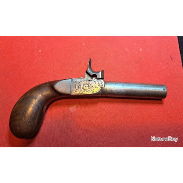 Superbe Pistolet  balle force XIXe   gchette rentrante.  n60 ---- NOUVEAUTE ---  VOIR  MESSAGE