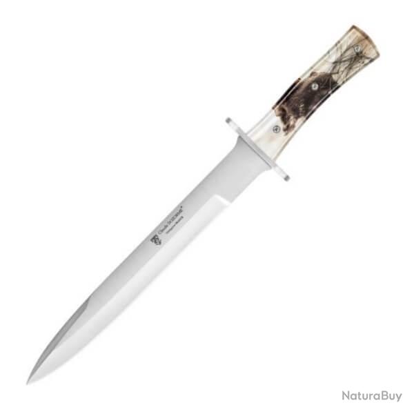 Couteau fixe de chasse Claude Dozorme inclusion sanglier