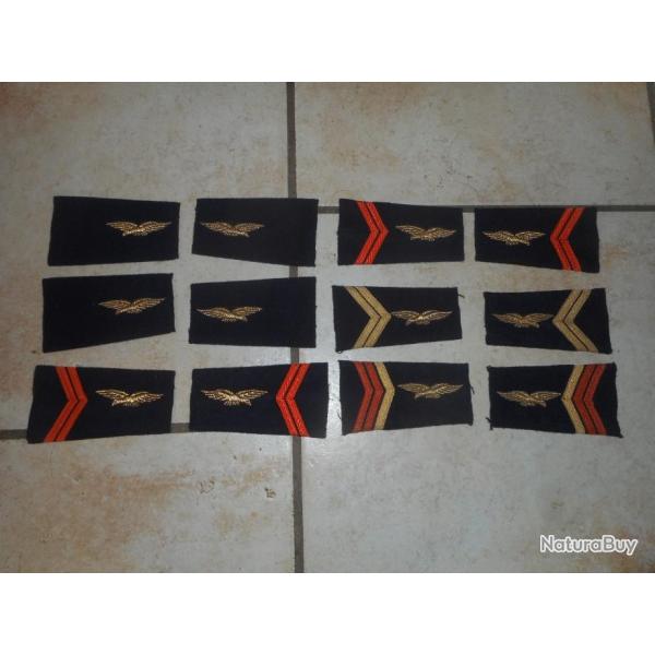 6 paires de fourreaux d'�paules arm�e de l'air