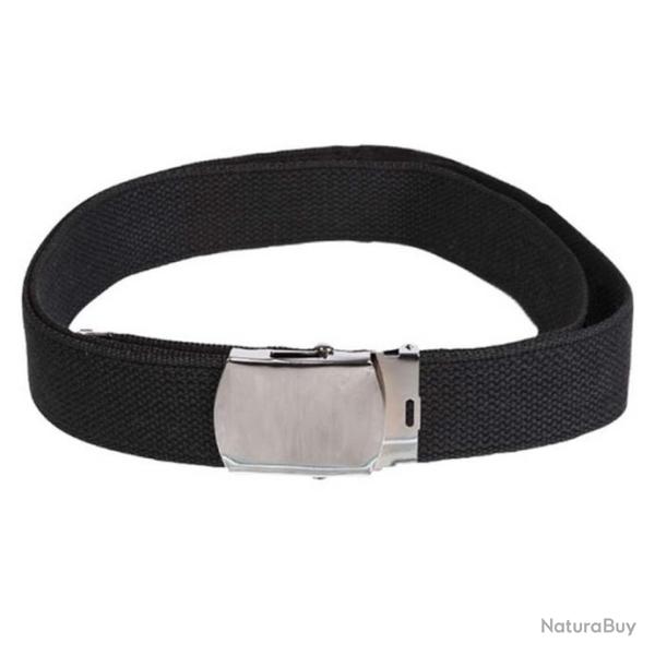 CEINTURE US TOILE 38 MM BOUCLE ARGENT 130 cm