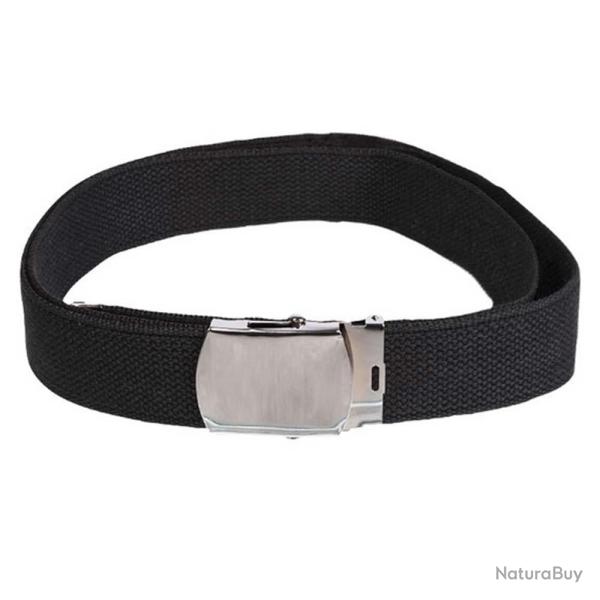 CEINTURE US TOILE 38 MM BOUCLE ARGENT 130 cm