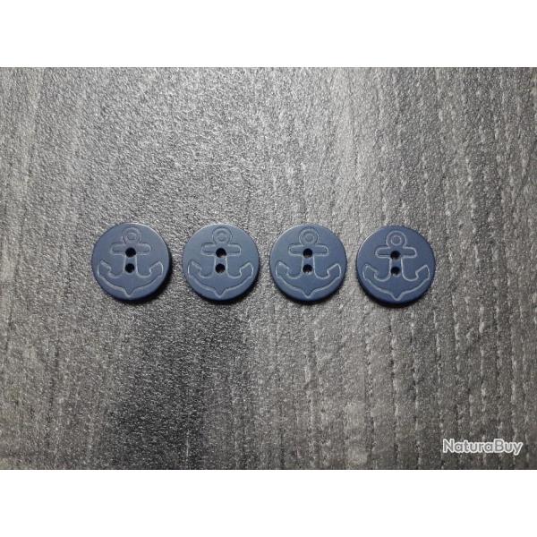 Lot de 4 bouton encre marine diam 2cm