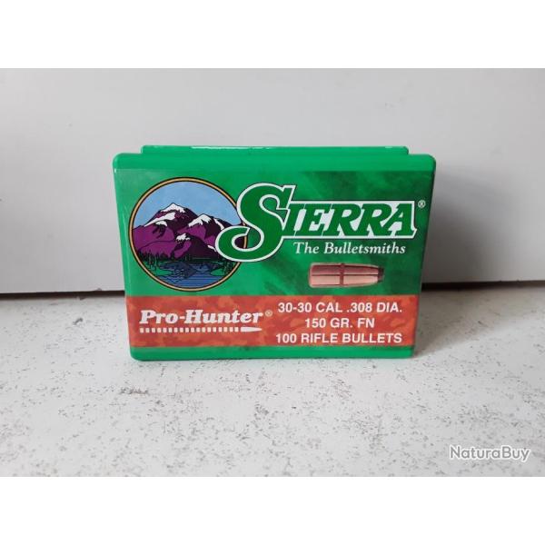 9784 x100 OGIVES SIERRA PRO HUNTER 30-30 CAL 308 DIA 150GRAINS NEUF