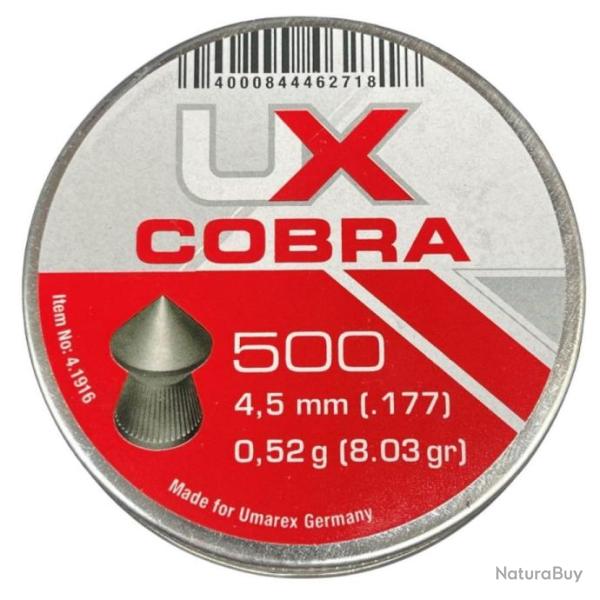 Plombs pointu cal.4,5 Umarex Cobra par 500