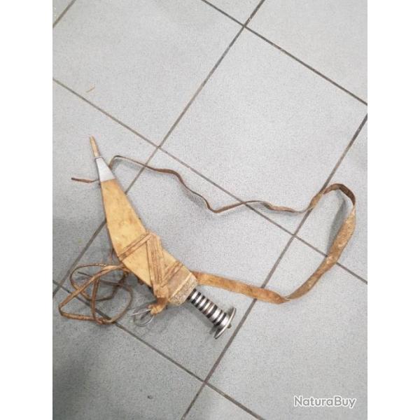 Grand couteau africain 35cm environ etui en peau